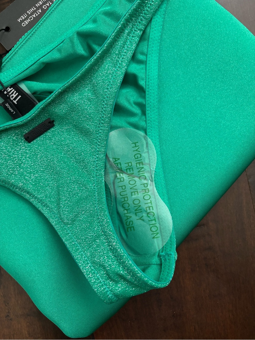 NWT Triangl Maia Jaded Sparkle Bikini Set *matching bag included - Picture 7 of 7